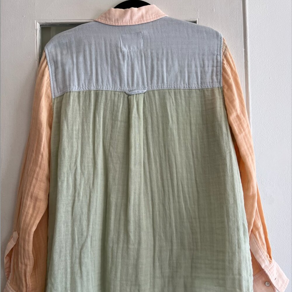 Rails Ellis Shirt In Bermuda Color Block Size M - image 6